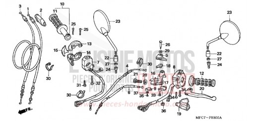 LEVIER DE GUIDON/COMMUTATEUR/CABLE FMX6505 de 2005